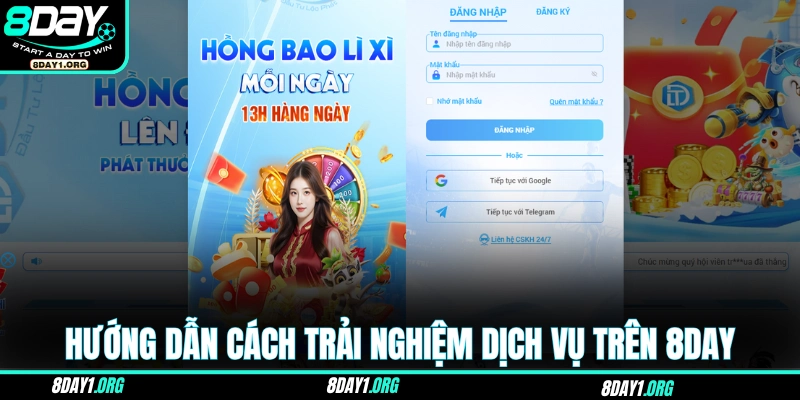 8DAY 25 Hướng dẫn trình tự trải nghiệm dịch vụ 8Day