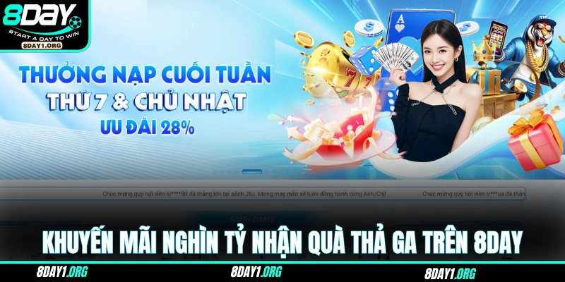 8DAY 24 Khuyến mãi nghìn tỷ nhận quà thả ga
